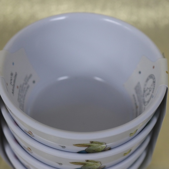 BEATRIX POTTER PETER BUNNY RABBIT EASTER SPRING MELAMINE APPETIZER BOWLS-NEW-S/4 - Picture 7 of 8